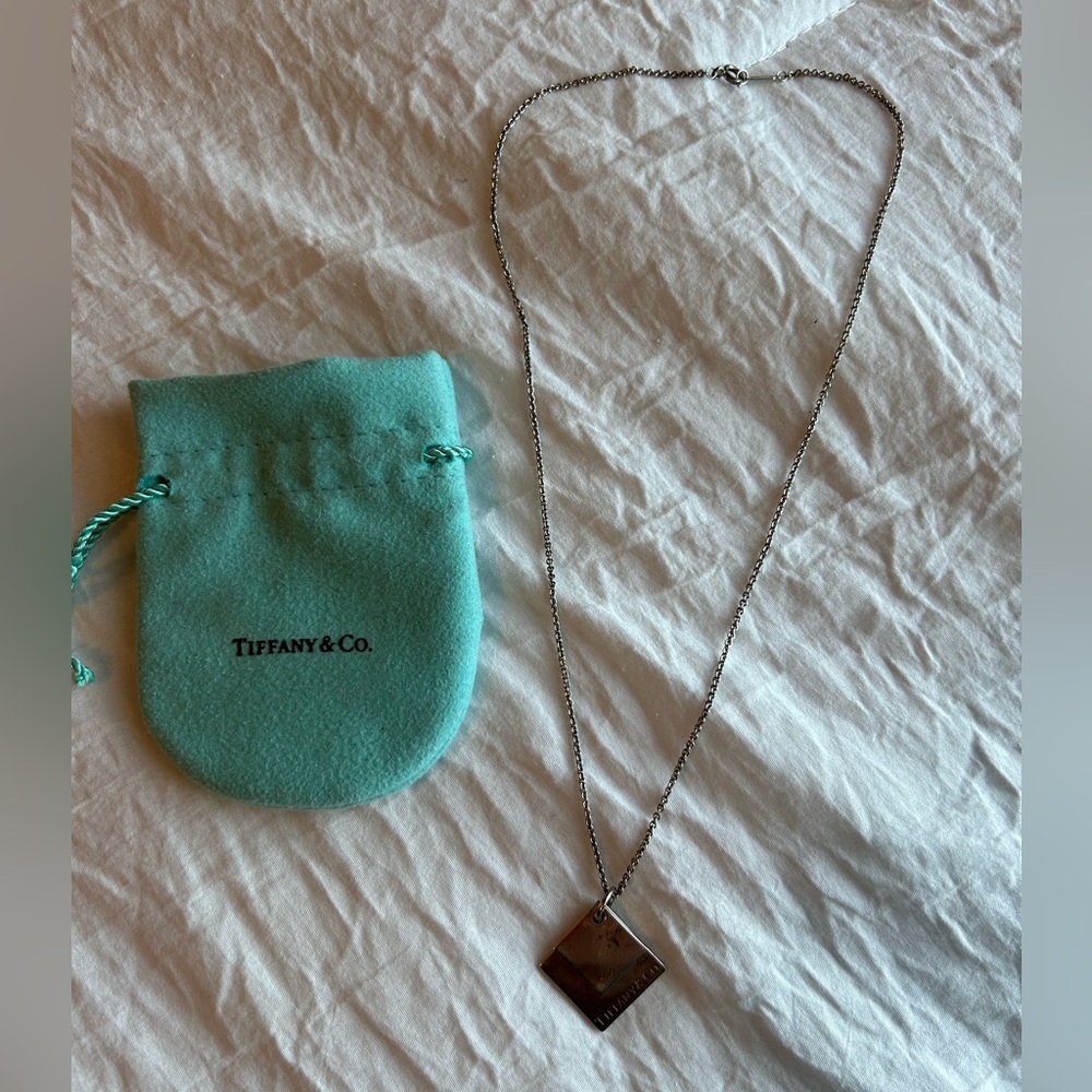 Authentic Tiffany & Co. Double square silver necklace